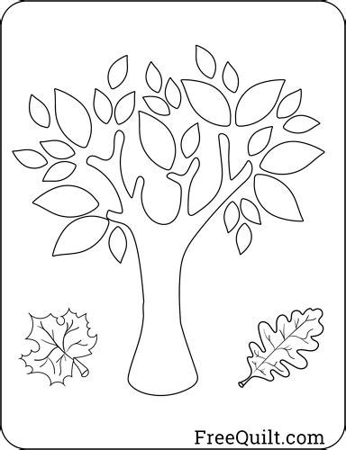 fall tree templates  crafts applique coloring pages