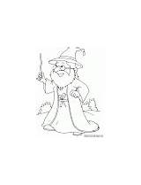 Wizard Coloring Pages Waving Stick Cute Angry Old sketch template