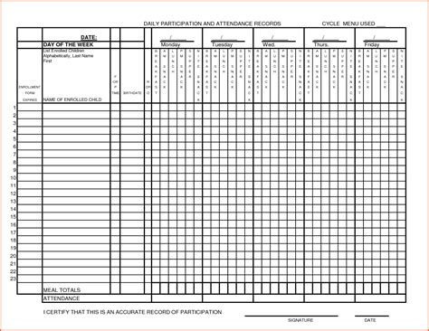 attendance form template training spreadsheet xls meeting sheets