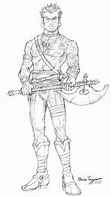 Barbarian Deviantart Staino Character Coloring Pages Fantasy Drawings Adult Concept Paintings Colouring sketch template