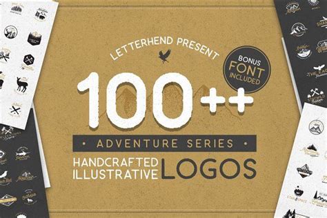 adventure logo bundle   letterhend  atcreativemarket business illustration pencil