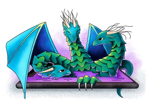 headed dragon illustration  anna rzepka  dribbble