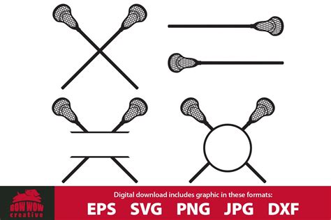 lacrosse sticks monogram bundle svg eps jpg png dxf