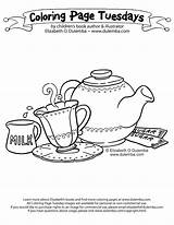 Tea Coloring Tuesday Dulemba sketch template