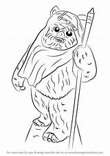 Ewok Wars Star Draw Drawing Easy Step Learn Getdrawings sketch template