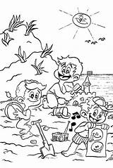 Beach Coloring Pages Printable Preschool Color Items Scene Getdrawings Getcolorings Print sketch template