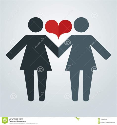 pictograms of lesbian women holding hands on a background of lgbt flag