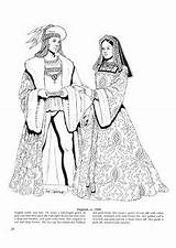 Para Renaissance Colorir Fashion Coloring História Da Tudor Book Fashions Moda Figuras Elizabethan Desenho Arte sketch template