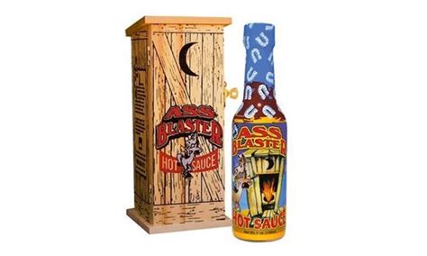 ass blaster hot sauce in a wooden box outhouse