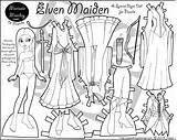 Elven Marisole Maiden Princess Monday Paper Printable Dolls Coloring Doll Friends Pages Colouring Clothing Color Click Personas Thin Bw Elf sketch template