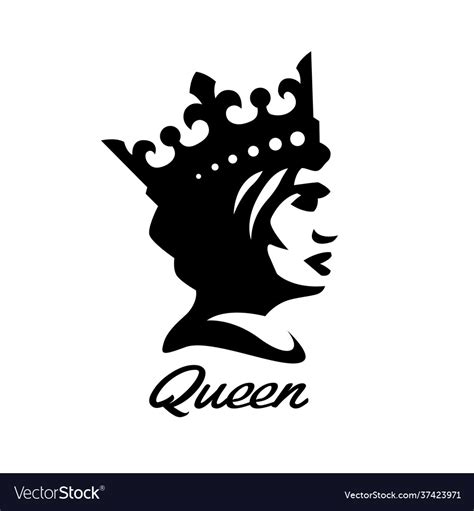 queen symbol logo black white style royalty  vector