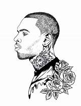 Chris Brown Portrait Drawing Digitial Digital sketch template