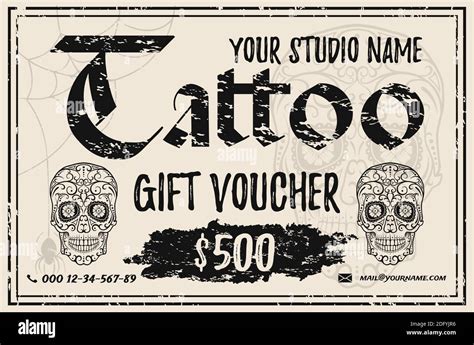 tattoo gift voucher paper party supplies hamaguricojp