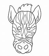 Zebra Mask Template Face Coloring Animal Pages Clipart Drawing Templates Head Donkey Llama Sample Printable Jacob Print Lion Color Getdrawings sketch template