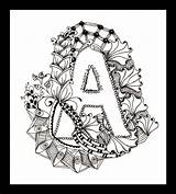 Zentangle Letters Alphabet Patterns Letter Designs Buchstaben Pages Mandala Project Alfabet Coloring Lettering Doodle Zentangles Drawing Finished Ve Muster Kleuren sketch template