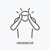 Headache Suffering Vettoriali Migraine Adulto sketch template