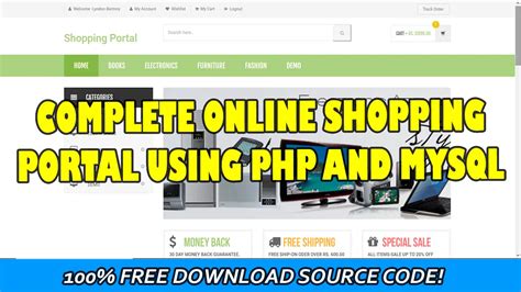 complete  shopping portal  php  mysql sourcecodester