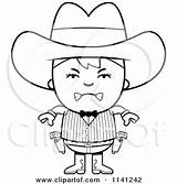 Gunslinger Boy Angry Clipart Cartoon Cory Thoman Outlined Coloring Vector Happy sketch template