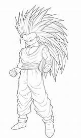 Coloriage Sangoku Sayen Goku Saiyan Ancenscp sketch template