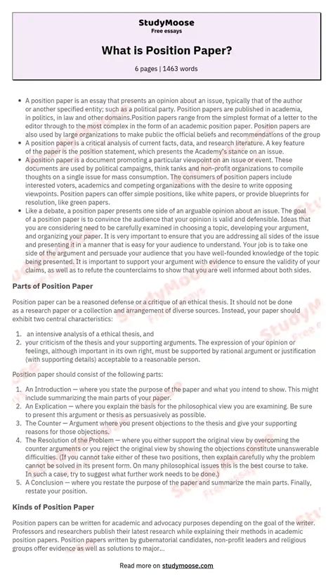 position paper  essay