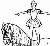 Cavalo Caballo Trapezista Trapecista Bailarina Cima Encima Circo Cavallo Groppa Trapecistas Cavall Dibuix Acolore Dibuixos sketch template