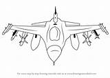 F16 Draw Falcon Drawing Fighting Step Fighter Jets Make Tutorials Drawingtutorials101 sketch template