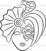 Carnival Coloring Mask Masks Pages Drawing sketch template
