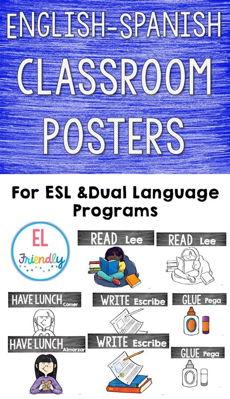 classroom posters english spanish english classroom