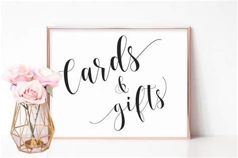 cards  gifts sign printable gift table sign cards sign etsy
