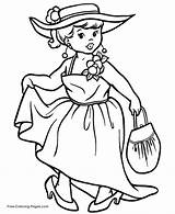 Coloring Pages Halloween Girl Princess Kids Printable Costume Costumes Girls Scary Fun Book Print Color Cute Clipart Kid Children Holiday sketch template