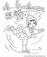 Coloring Winter Kids Pages Activities Seasons Outdoor Skating Ice Honkingdonkey Stream Season Color sketch template