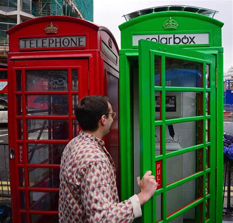 london turns classic phone boxes green  solar power  japan times