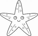 Starfish Star Line Clip Fish Outline Coloring Clipart Sea Drawing Pages Template Cute Sweetclipart Printable Animal Cliparts Ocean Kids Stars sketch template