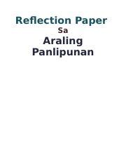 reflection paperdocx reflection paper sa araling panlipunan halos