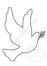 Peace Dove Branch Olive Template Coloring sketch template