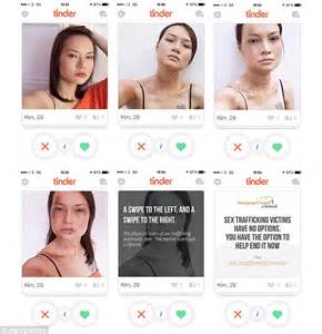 fake tinder profiles of human sex trafficking victims used to highlight issue daily mail online