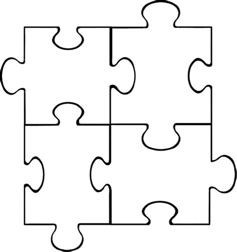 piece jigsaw puzzle template clipart