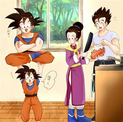 goku chichi gohan and goten♡ dragon ball super dragon ball z