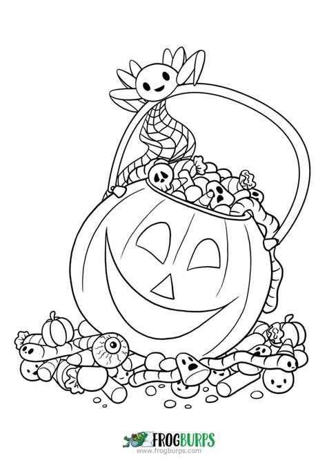 halloween candy coloring page frogburps