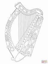 Harp Coloring sketch template