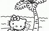 Coloring Kitty Hello Beach Pages sketch template