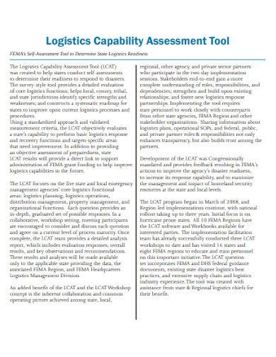 7 logistics assessment templates in pdf