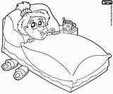 Flu Sick Bed Person Coloring Pages Family Printable Oncoloring sketch template
