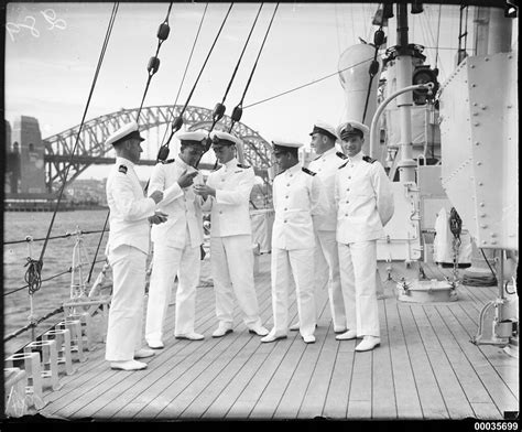 royal indian navy officers   deck  hmis hindustan  sydney