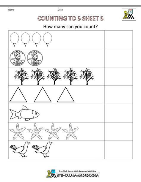 preschool counting worksheets counting