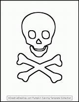 Skull Coloring Pages Crossbones Pirate Printable Popular Party sketch template
