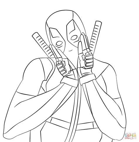 lovely deadpool coloring page  printable coloring pages