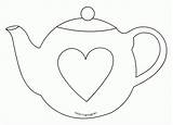 Teapot Tea Colouring Hatter sketch template