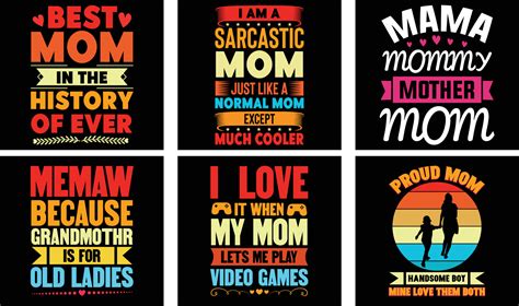 Mom T Shirt Design Mothers Day T Shirt Design Bundle Typography Mom