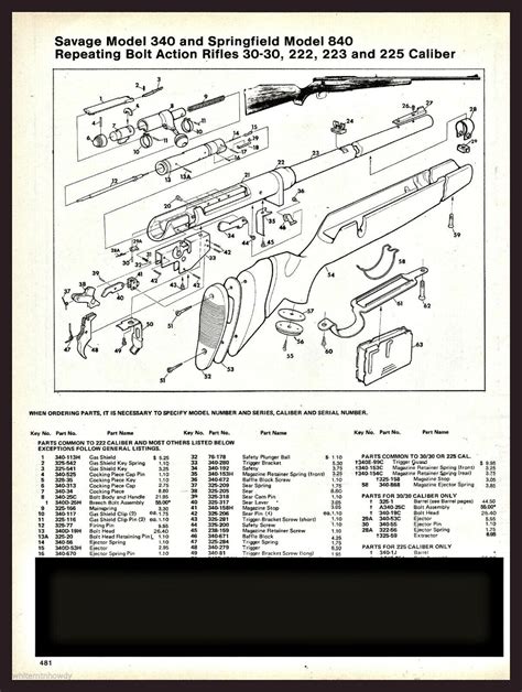savage  springfield  rifle schematic exploded view parts list ad ebay